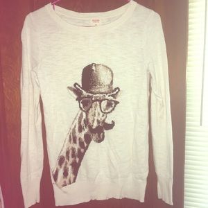 Hipster mustache giraffe sweater